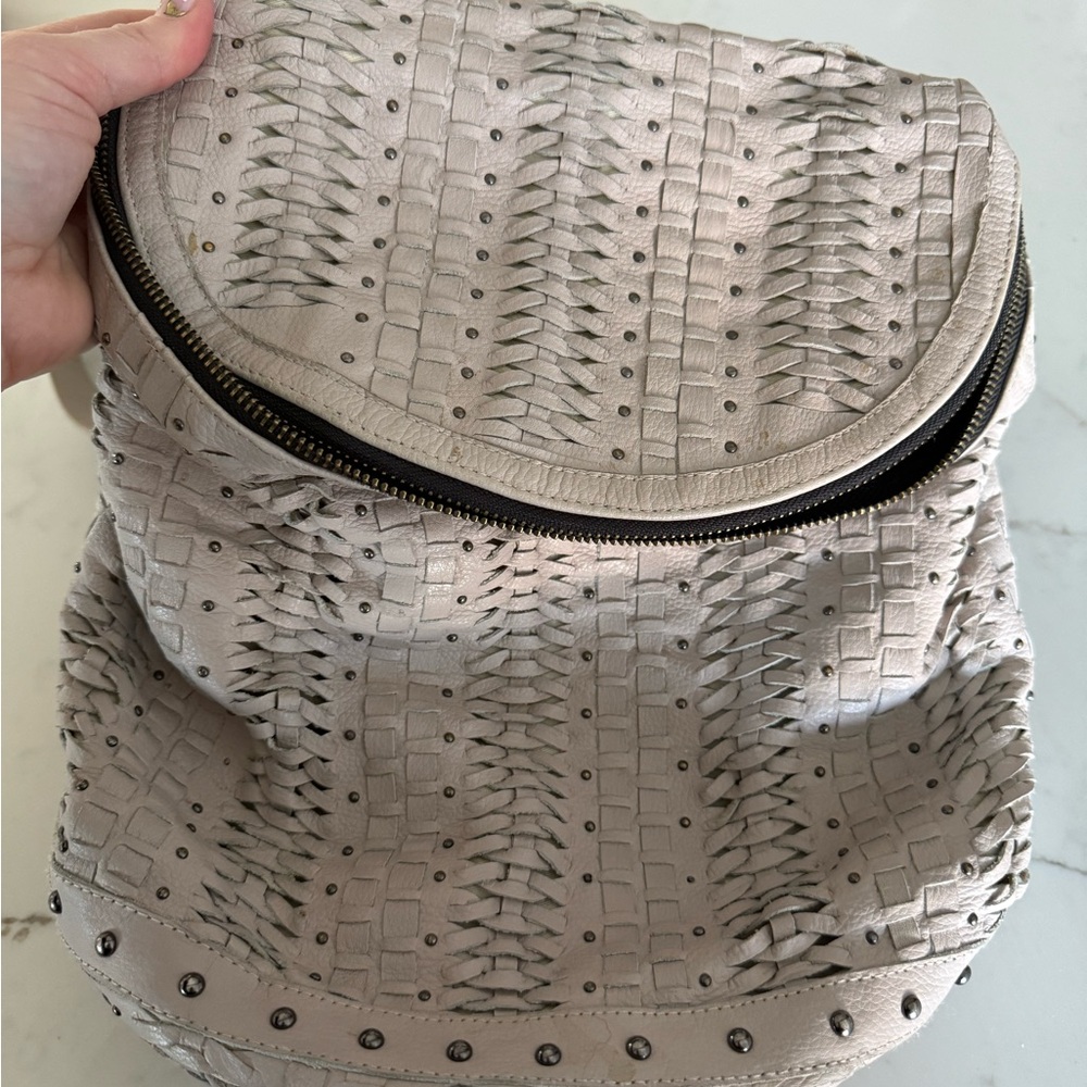 Chic Woven Leather Backpack